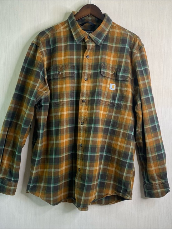 Carhartt Other - Carhartt Loose Fit Heavyweight Plaid Flannel Shirt - Mustard, Green, Brown Large